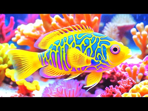 Aquarium 4K VIDEO (ULTRA HD) - Beautiful Coral Reef Fish & Jellyfish - Soothing Music for Sleep #8