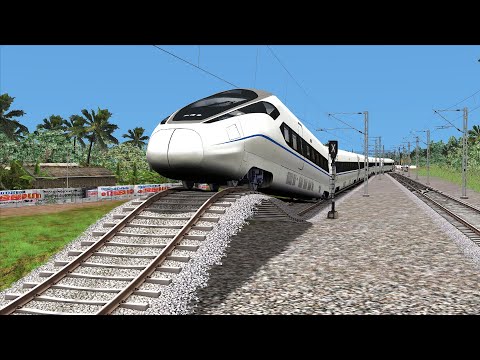 Crazy Bullet Trains vs Massive Speed Bumps – BeamNG.Drive | Railroad Crossing Animation