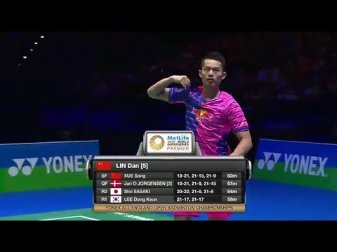 Yonex All England Open 2016 | Badminton F M1-MS | Lin Dan vs Tian Houwei