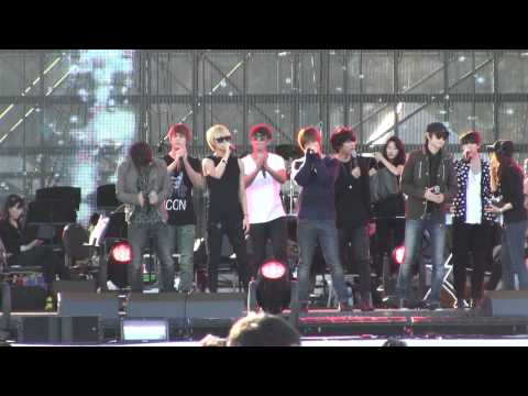 [111009] KBS Concert - Shinee, B2ST - [soundcheck] - Overpeck - NY Korea Festival [fancam]