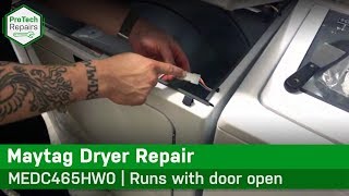 Maytag, Whirlpool Dryer - Runs with Door Open - Diagnostic & Repair