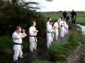 Karate training in water 