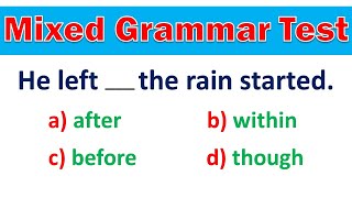 Mixed English Grammar Test | If you score over 90% on this quiz, your English is Fantastic!