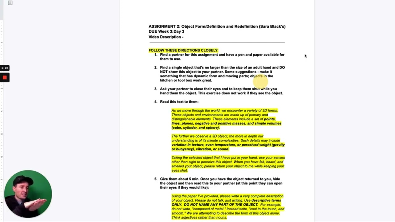 ASSIGNMENT 2: Object Form/Definition and Redefinition