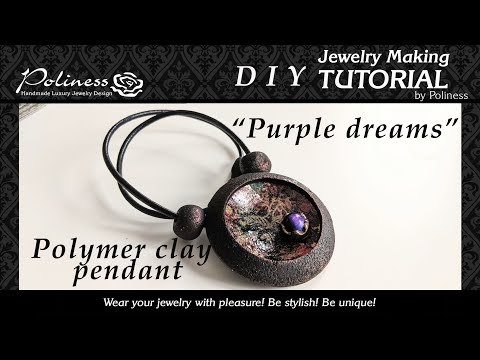 Polymer clay pendant necklace  DIY tutorial