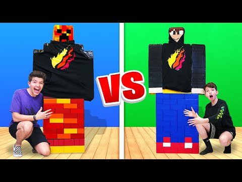 Mega Lego Minecraft Build Battle vs My 13 Year Old Little Brother Video