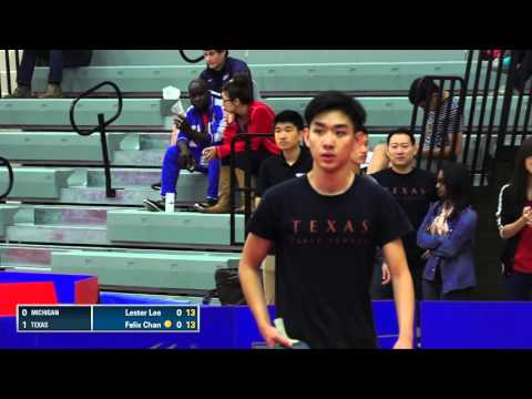 2016 NCTTA Nationals Coed Teams 1/4 Final - Lester Lee (Michigan) vs Felix Chan (Texas)