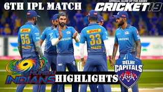 Mumbai Indians vs Delhi Capitals 6TH IPL 2021 - Cricket 19 Gameplay 1080P 60FPS