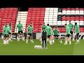 Athletic Bilbao Train At Old Trafford Ahead Of Manchester United Europa League Semi Final