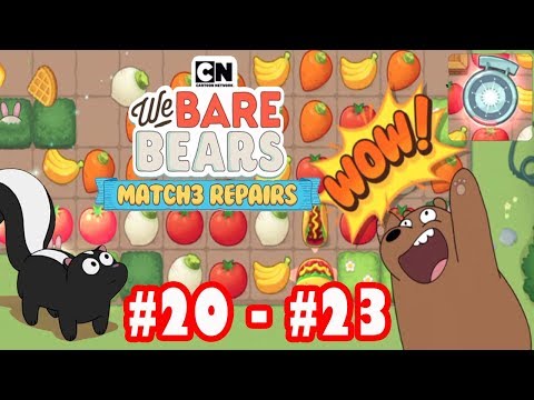 We Bare Bears: Match3 Repairs - Unlocked Skunk And Mad Vacuum Level 20 - 23 Walkthrough Gameplay