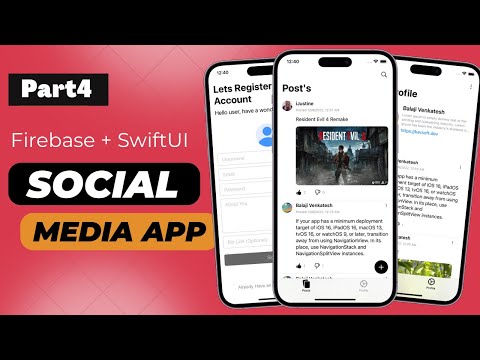 SwiftUI Social Media App - Firebase - Part 4 - Xcode 14 - SwiftUI Tutorials thumbnail