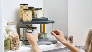 CupboardStore 2-tier Rotating Organiser - Grey - Clearance