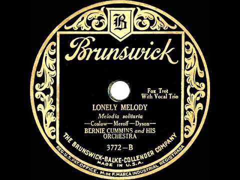 1928 Bernie Cummins - Lonely Melody (with vocal trio)