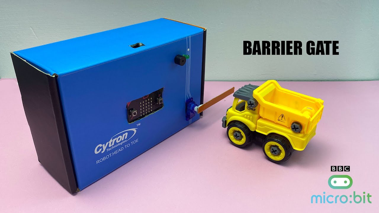 Barrier Gate with micro:bit and MakeCode #microbit #blockprogramming