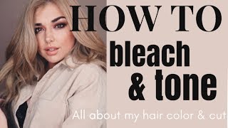 HOW TO: BLEACH AND TONE YOUR HAIR - WELLA T18 &amp; T14 + MY HAIR CUT | Chloe Zadori
