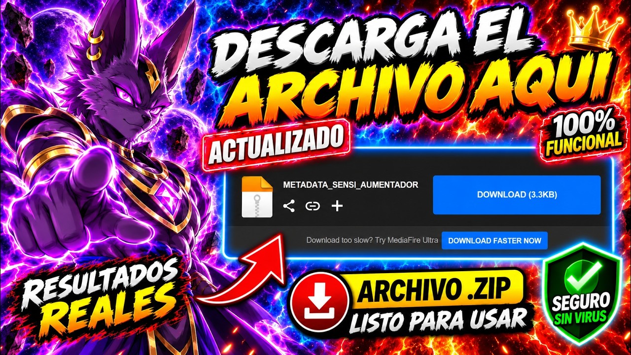 NUEVO ARCHIVO METADATA📁 AUMETADOR DE SENSI 999%👺NUEVA ACTUALIZACIÓN 2026✅ REGEDIT FREE FIRE ANTIBAN