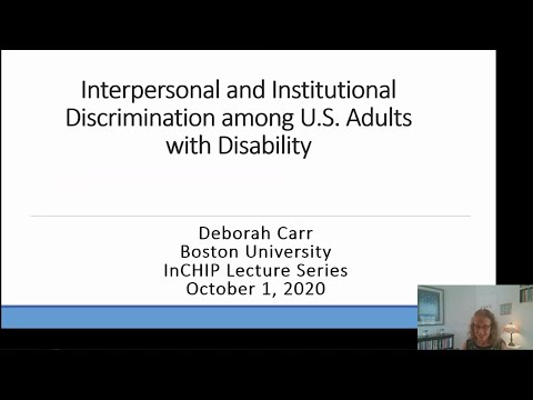 InCHIP Lecture: Interpersonal and Institutional Discrimination among U.S. Adults with Disability