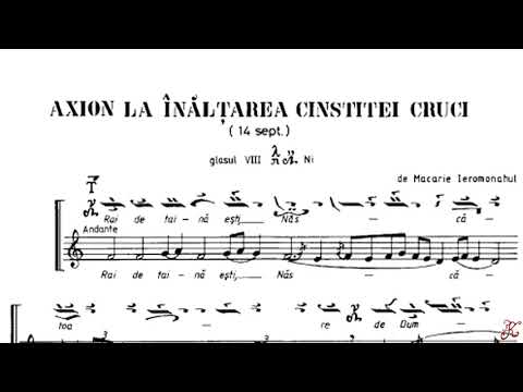 Axion la Înălțarea Cinstitei Cruci glas 8, Cântările Sfintei Liturghii