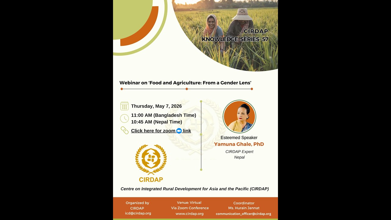 CIRDAP Knowledge Series 57: Food and Agriculture- from a Gender Lens