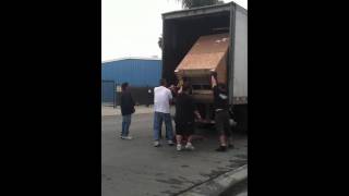 How unload a pallet with out a forklift.