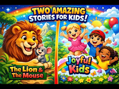 Two Amazing Stories for Kids | The Lion and the Mouse & Joyful Kids