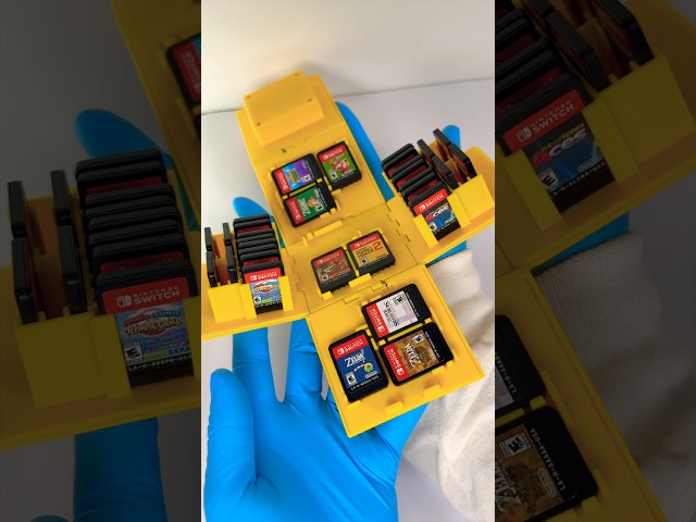 Vídeo relacionado con Opatiny Caja de tarjetas de juego para Nintendo Switch 2, paquete de 24 cajas de almacenamiento ABS con diseño compacto (17 x 10 x 1.06 pulgadas), compatible con cartuchos de juego Switch, organizador