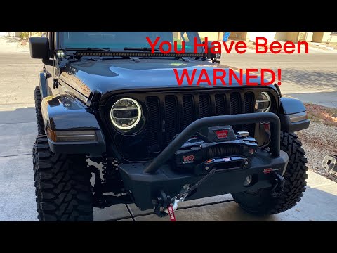 Warn Stubby Bumper and Warn Evo VR 12S Winch installed on Jeep Wrangler JL