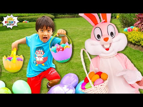 Huge Easter eggs Hunt with Ryan and the Easter Bunny!