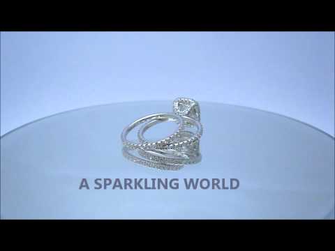 CUSHION CUT DIAMOND EGAGEMENT RING AND BAND 2.30CTW - A SPARKLING WORLD - 172