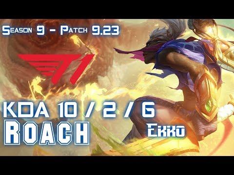 SKT T1 Roach EKKO vs LEE SIN Jungle - Patch 9.23 KR Ranked