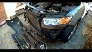 How to remove install front bumper cover Hyundai Santa Fe