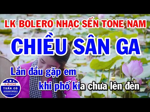 Karaoke Liên Khúc Bolero Tone Nam Hay Nhất 2021 | Chiều Sân Ga | Vùng Lá Me Bay