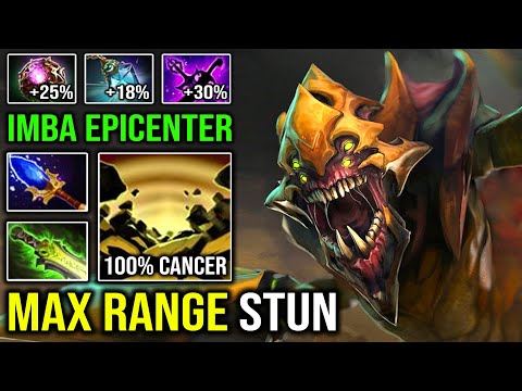 NO NEED BLINK Max Range Burrowstrike + Imba Epicenter Mid Sand King 100% No Escape Allow DotA 2