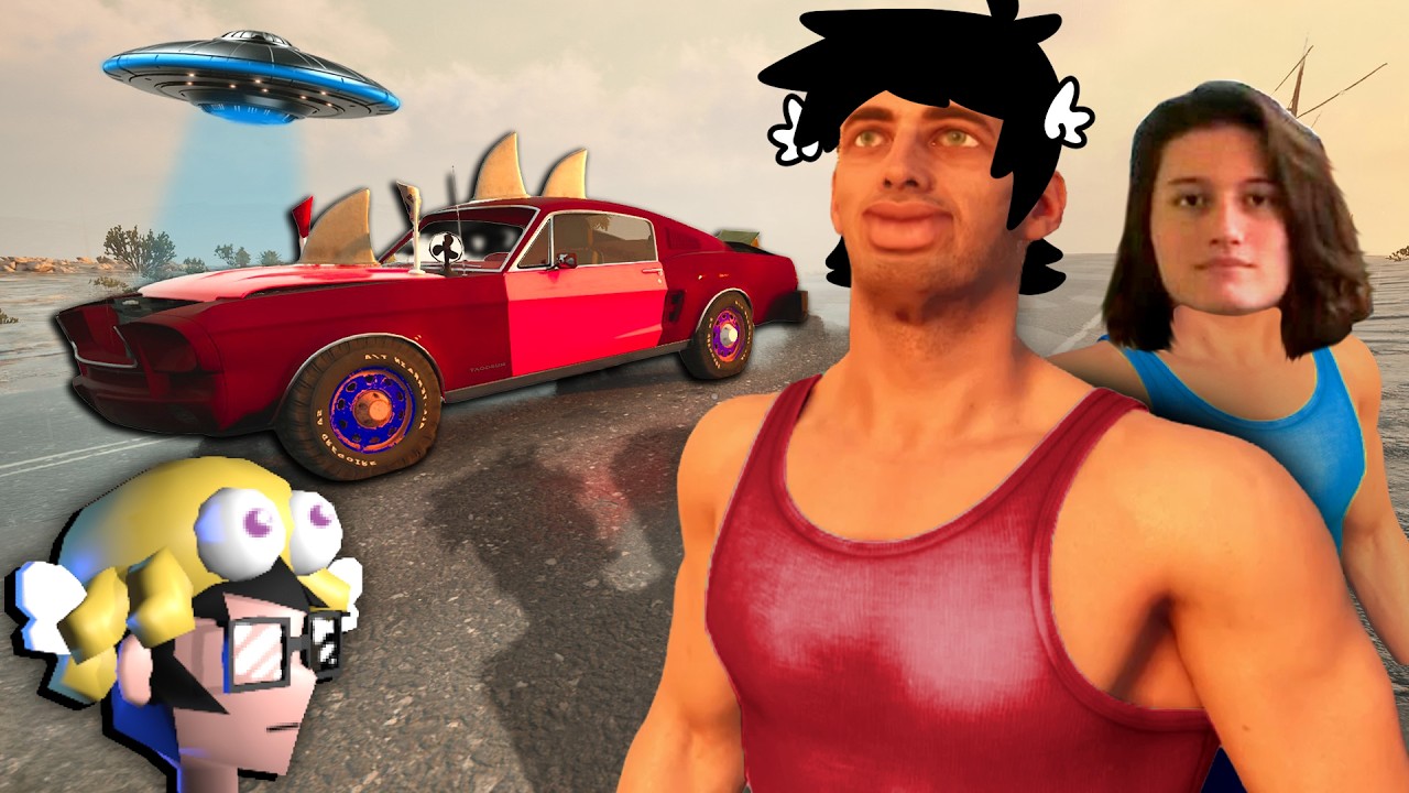 2 abestados finalizando o jogo de carro (sem saber dirigir)