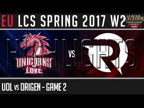 UOL vs OG Game 2 Highlights - EU LCS W2D1 Spring 2017 - Unicorns of Love vs Origen G2