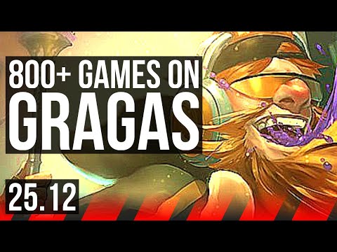 GRAGAS vs CASSIOPEIA (TOP) | 800+ games, Godlike, 8/4/12 | EUW Master | 25.12