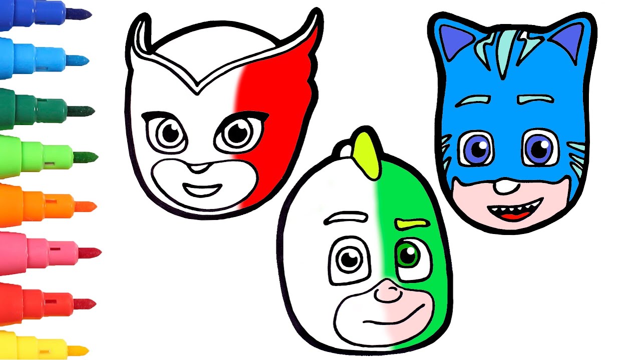 Dibuja y colorea a los PJ MASKS ⚡ Dibujos para niños