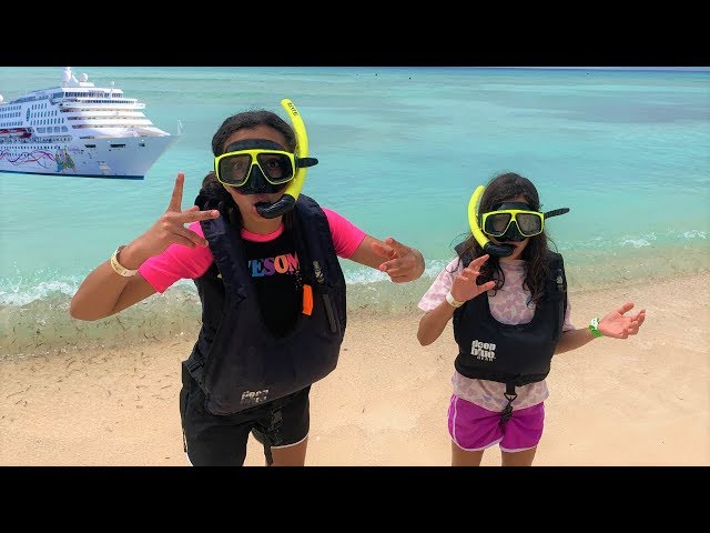 Kids Snorkeling for the first time underwater!! family fun vacation vlog