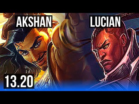 AKSHAN vs LUCIAN (MID) | 11/1/4, 1600+ games, Legendary, 1.2M mastery | KR Grandmaster | 13.20