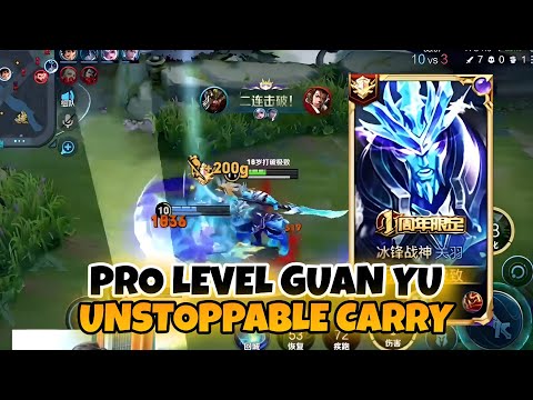 TOP TIER GUAN YU GAMEPLAY 😱 HIGH LEVEL TECHNIQUES, SMART ROTATIONS, EASY TEAM CARRY | HONOR OF KINGS