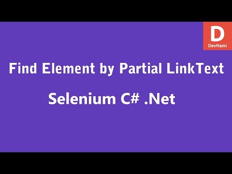Selenium C Find Element by PartialLinkText