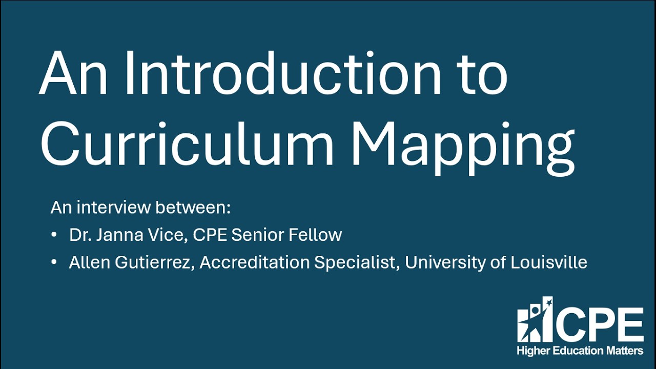An Introduction to Curriculum Mapping