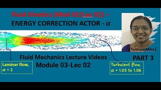 FLUID KINETICS- ENERGY CORRECTION FACTOR 'α' |Sumam Miss| FLUID MECHANICS Lecture Videos:M3 – L19
