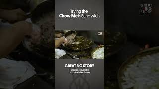Trying the Chow Mein Sandwich #foodanddrink