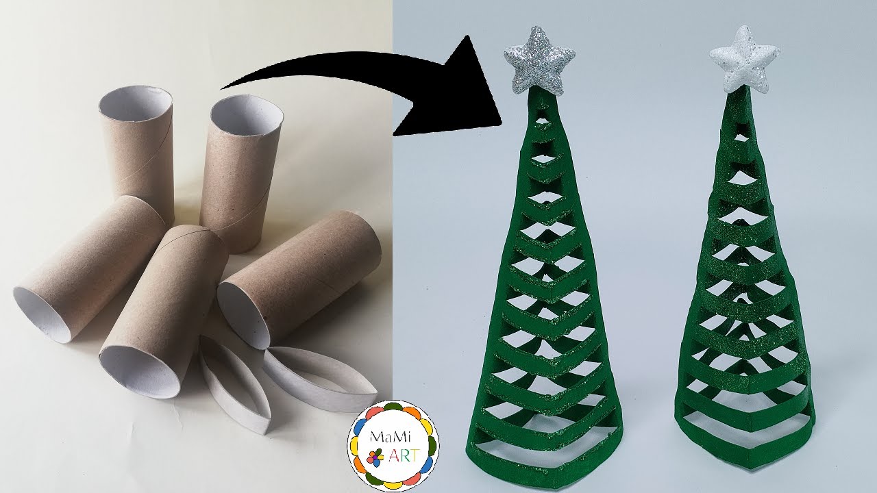 Najłatwiejsza choinka z papierowych rolek 🎄 🌲 ciekawy pomysł na wykonanie ozdoby z dziećmi
