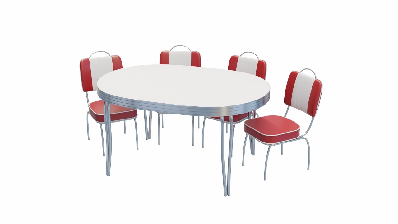 Retro Dinette Set 3D Model