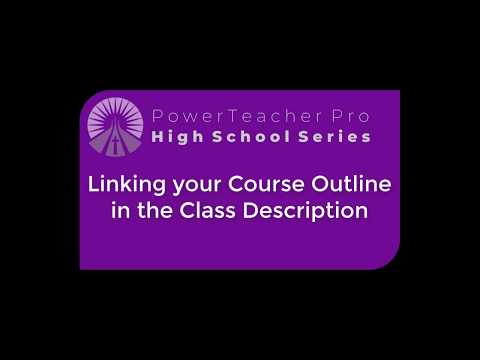 Linking a Course Outline in the Class Description