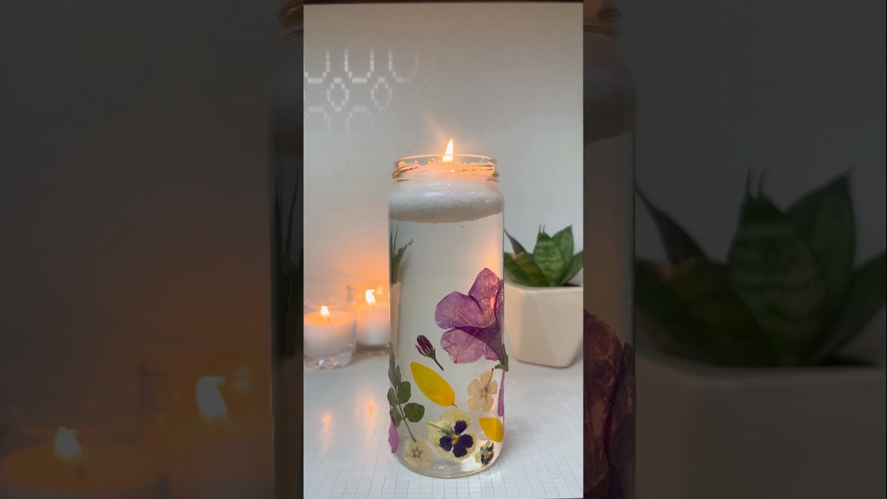 Upcycling old glass jars#diy #diycandle #craft #diydecor #upcycling #shorts #candlemaking #trending