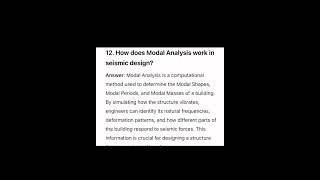 Seismic Design and Modal Analysis