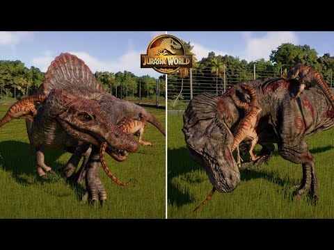 50 Velociraptors vs ALL LARGE CARNIVORES - Jurassic World Evolution 2